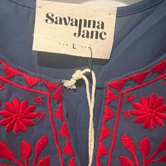 NWT Savanna Jane Embroidered Blouse size large - Picture 2 of 16